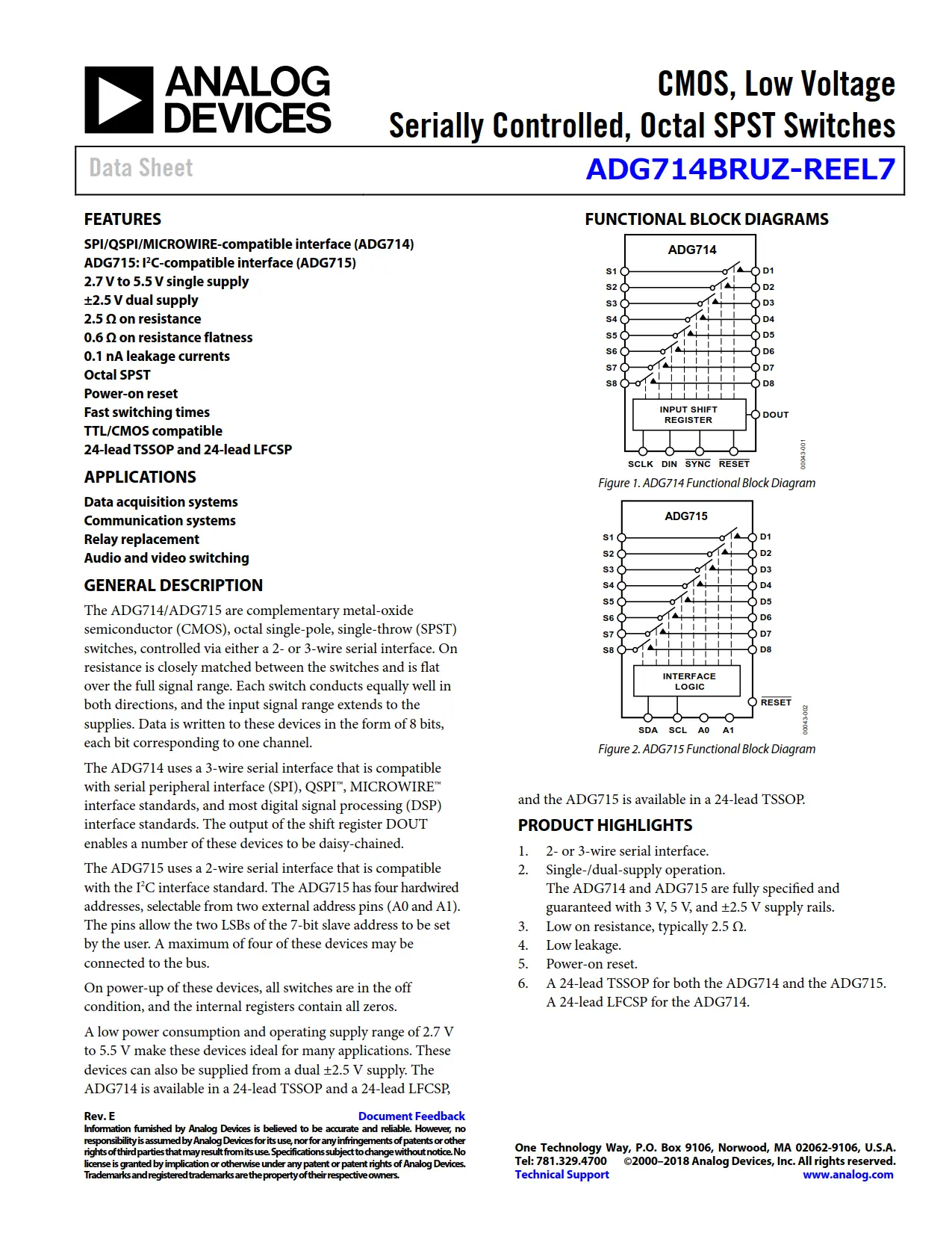 ADG714BRUZ-REEL7 DataSheet